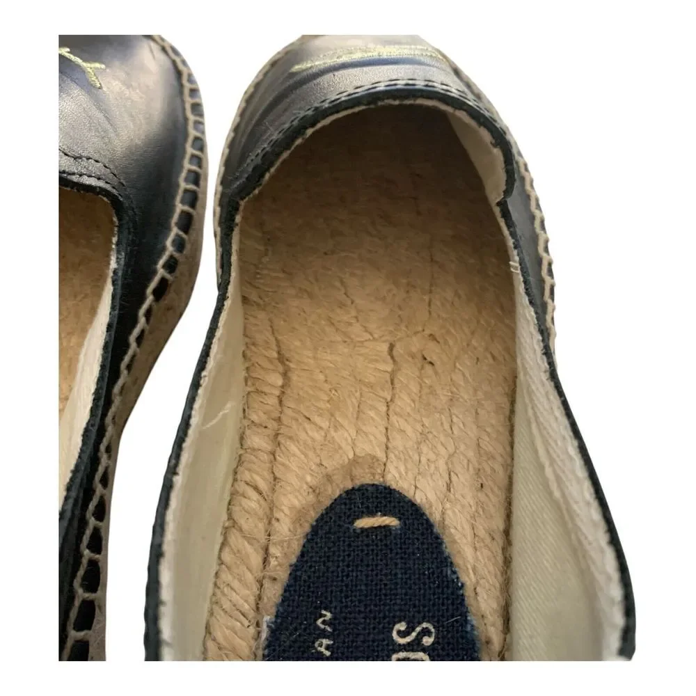 Soludos Winking Eye Espadrilles SZ 6 BlackFlat Jason Polan Canvas Shoes Blinking